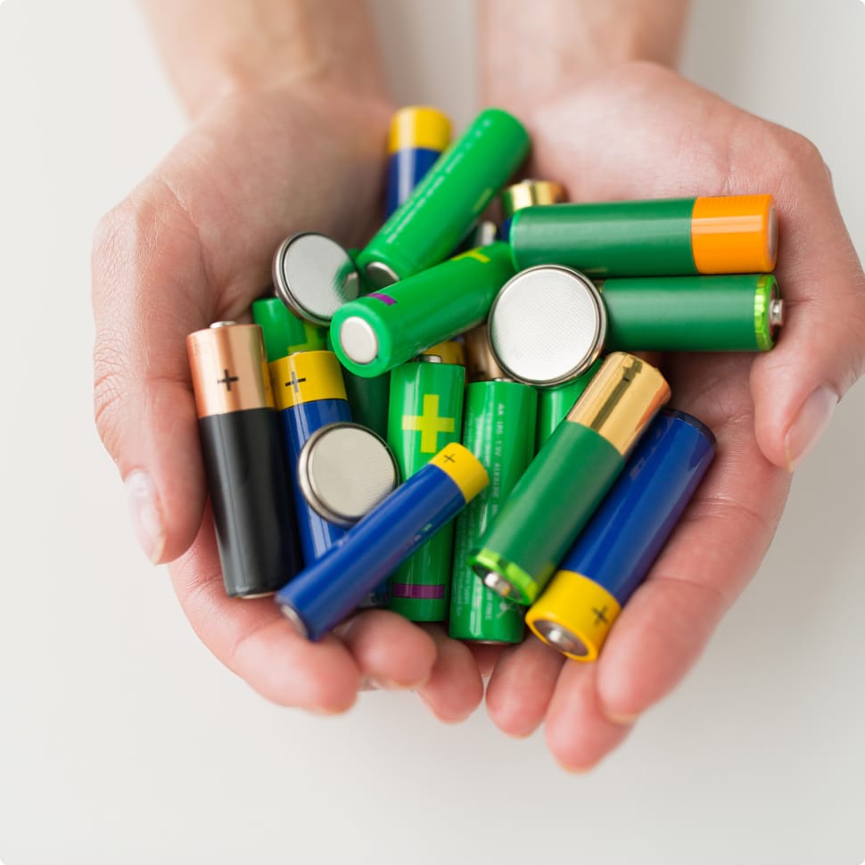 handful of dead batteries